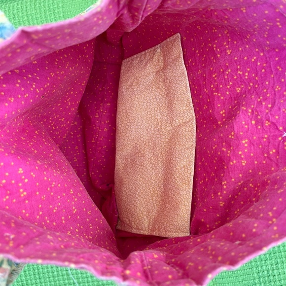 Floral Tote Bag with Colorful Buttons - Picture 6 of 9